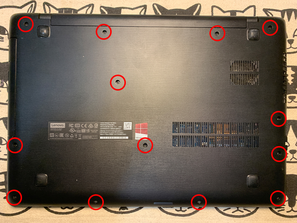 パソコンサポートTANAKA | Lenovo ideapad 110 80TJ00FAJP分解・SSD換装